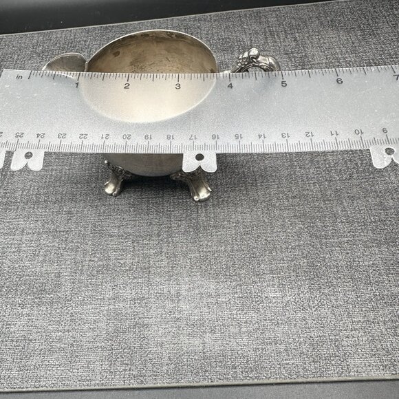 Vtg Creamer Silver-Plated Footed Hong Kong 2.9" Rococo Floral Feet Scroll Handle - Picture 7 of 9